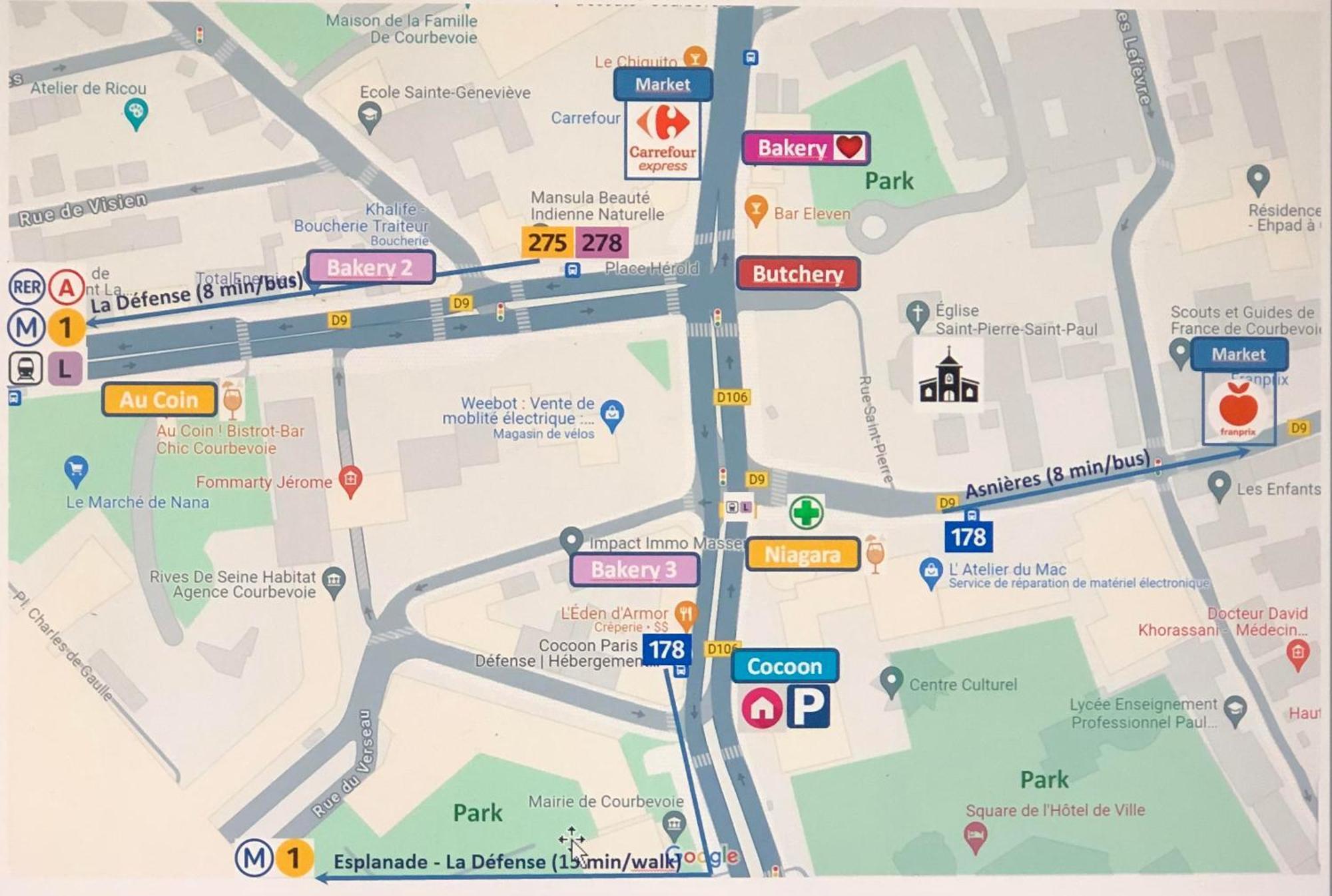 库尔布瓦Cocoon Paris La Defense公寓 外观 照片